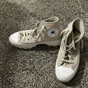 Tan platform Converse